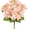 Silk poinsettia bush, pink, 26-inch tall, Select brand, six blooms