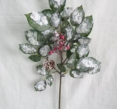 Select Snowy Berry Spray w/ Cones Green/White 21.65" - Artificial Non-Flowering Plants Silk