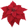Velvet Poinsettia with Clip, 10in silk red poinsettia by Allstate