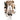 White/Brown Holiday Bear 18-inch plush by Allstate, fur-trimmed coat, carrying a small tree and wooden skis.
