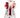 Santa figurine with gift box and bear, 18-inch Allstate merchandise, red suit with white fur trim and holly vines