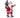 Santa figurine holding a small Christmas tree, 14 inches tall, red suit with white trim