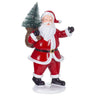 Santa figurine holding a small Christmas tree, 14 inches tall, red suit with white trim