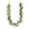 Two Allstate silk long-needle pine garlands with pinecones, green, 108 inches long each