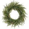 Juniper/Cypress Silk Wreath, 24-inch, green foliage, Allstate.