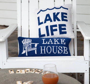 Peking Handicraft Lake Life Hook Pillow 14" x 14" - Uncategorized Merchandise