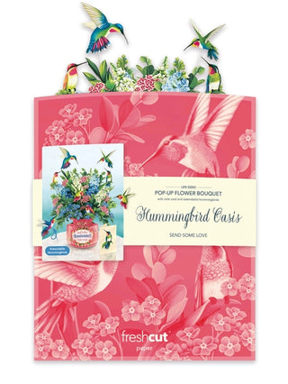 Hummingbird Oasis Pop-Up Greeting Card