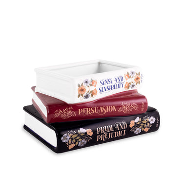 Jane Austen Stacked Books Planter