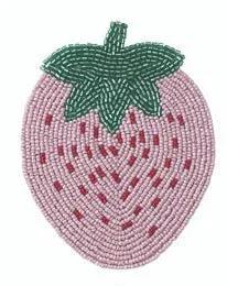 Hazel Mazel Beaded Strawberry Coaster (2 Asst) 4.75"L x 3.75"W - Coasters Merchandise