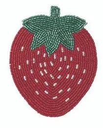 Hazel Mazel Beaded Strawberry Coaster (2 Asst) 4.75"L x 3.75"W - Coasters Merchandise