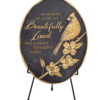 Carson "Beautifully Lived" Grave Marker with Easel - Memorial Ceremony Supplies Merchandise