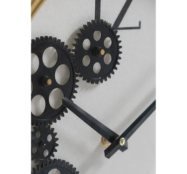 A&B Black And White Gear Clock 15.5"D - Wall Clocks Merchandise