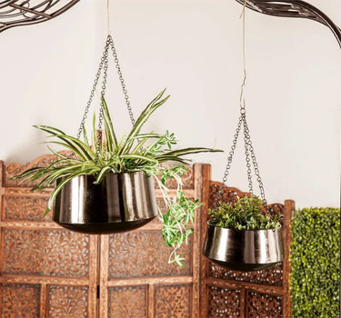 Deco Marché Black Metal Hanging Planter Small 5" - Planters Merchandise