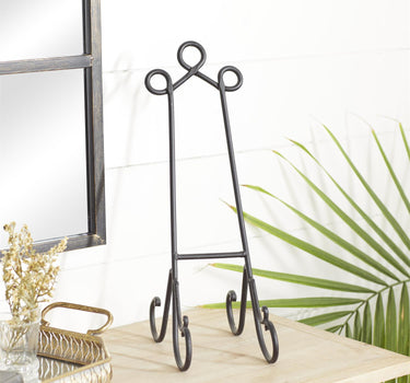 Deco Marché Black Metal Scroll Easel 6" x 10" x 20" - Easels Merchandise