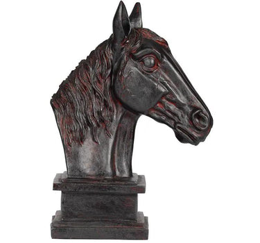 A&B Black Resin Horse Head Statue 8" x 11" - Sculptures & Statues Merchandise
