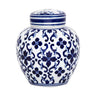 A&B Blue and White Lidded Jar 6.3"D x 7.5"H - Decorative Jars Merchandise
