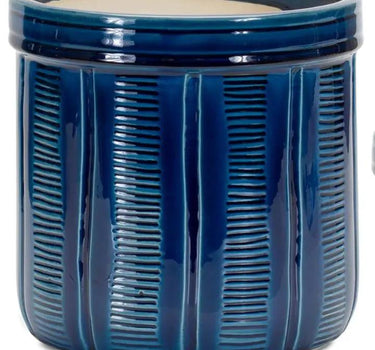 Melrose Blue Terracotta Container (3 Sizes) 5-7.5" - Vases Merchandise