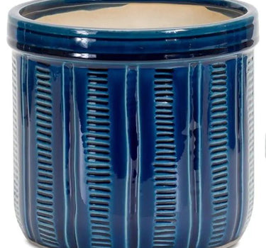 Melrose Blue Terracotta Container (3 Sizes) 5-7.5" - Vases Merchandise
