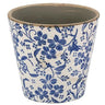 A&B Blue-White Ceramic Floral Motif Planter (2 Sizes) 5-7" - Planters Merchandise