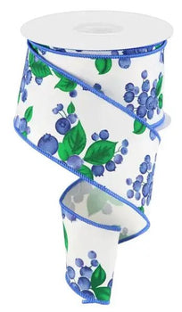 Blueberries Ribbon 2.5" x 10 yd - Evergreen Home and Floral