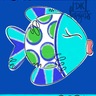 DK Designs Blue/Green Fish Garden Glam Flag - Decor Merchandise