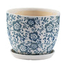 Napco Blue/White Cornflower Planter with Saucer Large 6.75"H - Planters Merchandise