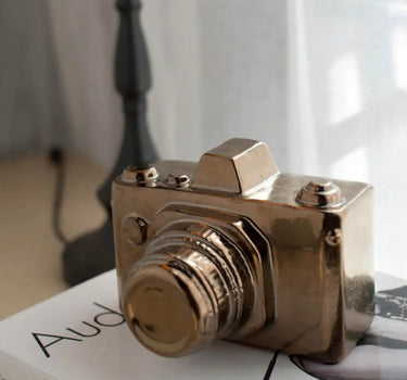 A&B Bronze Camera Figurine 6" x 5" x 4" - Figurines Merchandise