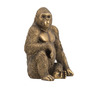 Bronze Gorilla Statue 8.5"H - Evergreen Home and Floral