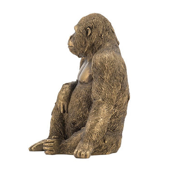 Bronze Gorilla Statue 8.5"H - Evergreen Home and Floral