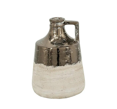 Bronze - Tan Terracotta Jug Vase 6"x 8.5" - Evergreen Home and Floral