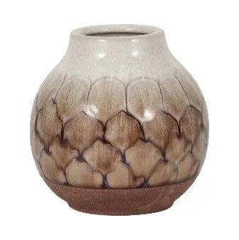 Sagebrook Brown-Cream Isabella Vase 6" - Vases Merchandise