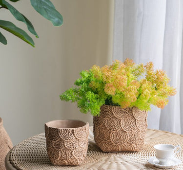 Brown Earthy Texture Planter (2 Sizes) 6 - 8" - Evergreen Home and Floral