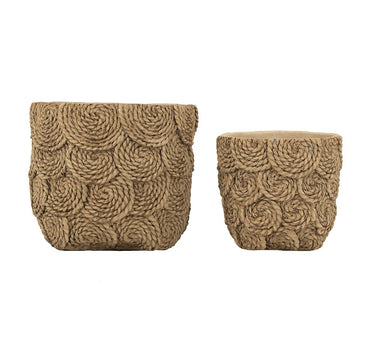 Brown Earthy Texture Planter (2 Sizes) 6 - 8" - Evergreen Home and Floral