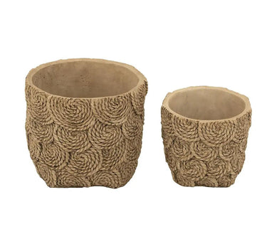 A&B Brown Earthy Texture Planter (2 Sizes) 6-8" - Planters Merchandise