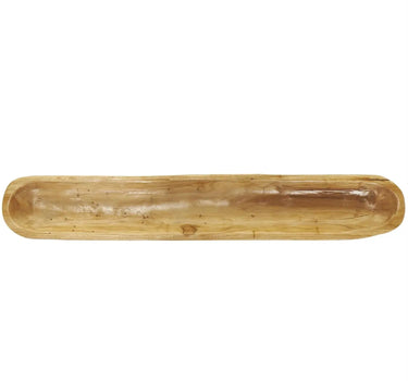 Deco Marché Brown Teak Wood Long Slim Bowl 36" x 7" x 3" - Decorative Bowls Merchandise