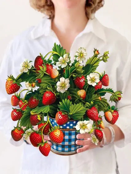 FreshCut Paper LLC Strawberry Blossom Pop-Up Greeting Card - Greeting Cards Merchandise