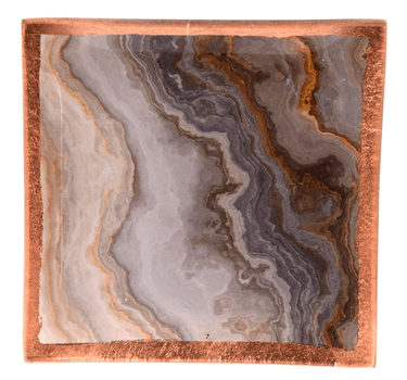 Square Faux White Agate Trinket Dish 4.25x4.25"