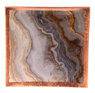 Square Faux White Agate Trinket Dish 4.25x4.25"