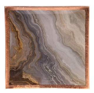 Square Faux White Agate Trinket Dish 4.25x4.25"