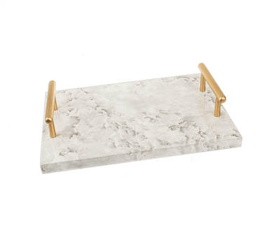Ganz/CBK Faux Marble Tray with Gold Small 13x9" - Decorative Trays Merchandise