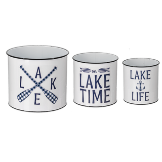 Metal Lake Planter Sm 4"