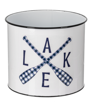 Metal Lake Planter Lg 6.5"