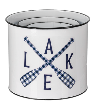Metal Lake Planter Lg 6.5"