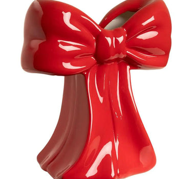 Allstate Ceramic Bow Vase Red 7" - Vases Merchandise