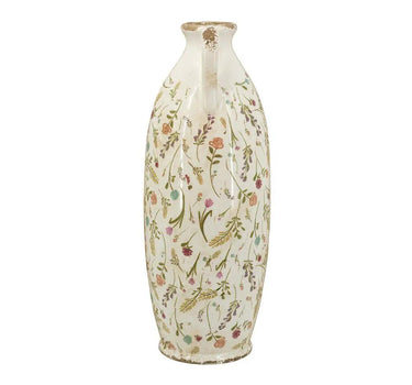 A&B Ceramic Floral Print Amphora Vase 6" x 15.5"H - Vases Merchandise