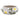 Napco Ceramic Gray-White Daisy Bowl 2.5"H x 5"D - Decorative Bowls Merchandise