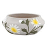 Napco Ceramic Gray-White Daisy Bowl 2.5"H x 5"D - Decorative Bowls Merchandise