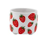 Napco Ceramic White Pot with Strawberries 3.75"W x 3.25"H - Vases Merchandise