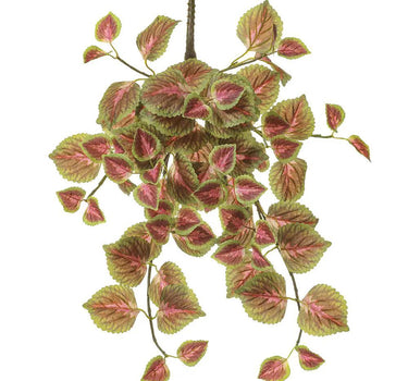 Allstate Perilla Hanging Bush Purple-Green 20" - Artificial Flora Hanging Basket & Porch Pots