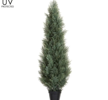 Allstate UV Cedar Topiary In Pot Grey-Green 60" - Artificial Trees Silk